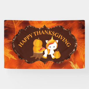 Thanksgiving Unicorn Pumpkin Banner