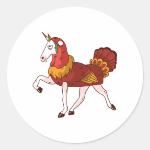 Thanksgiving Unicorn Turkey Outfit Gift Classic Round Sticker