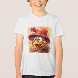 Thanksgiving Vibes,Funny Turkey T-Shirt Tri-Blend Shirt