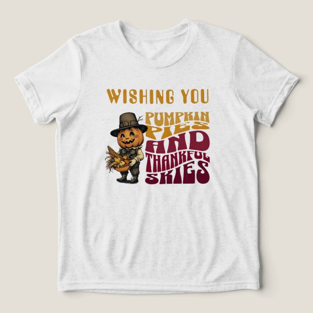 Thanksgiving Vibes Tri-Blend Shirt (Design Front)