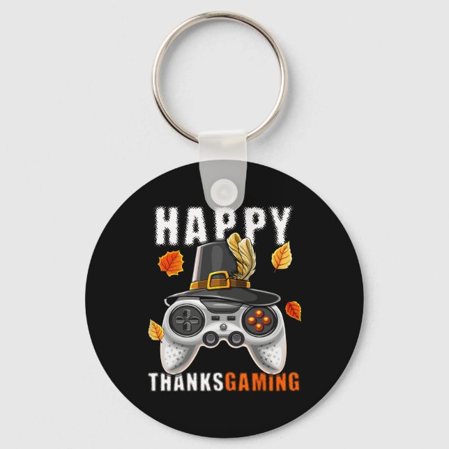 Thanksgiving Video Game Controller Pilgrim Costume Key Ring (Front)