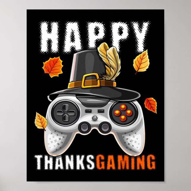 Thanksgiving Video Game Controller Pilgrim Costume Poster (Front)