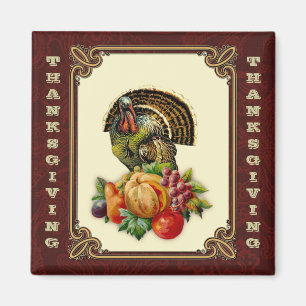 Thanksgiving Vintage Style Gift Magnet