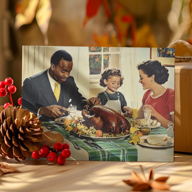 Thanksgiving Vintage Turkey Family Dinner Postcard (Creator Uploaded)