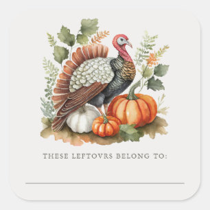 Thanksgiving Vintage Turkey Leftover Stickers