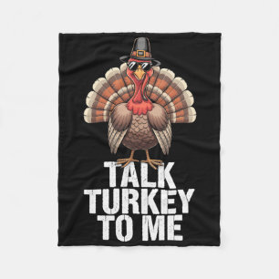 Thanksgiving Wake And Ke Funny Turkey Day Fleece Blanket