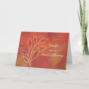 Thanksgiving Warm Watercolor with White Branch Card