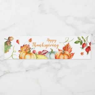 Thanksgiving Water Bottle Label