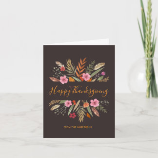 THANKSGIVING WATERCOLOR FALL FOLIAGE GREETING CARD