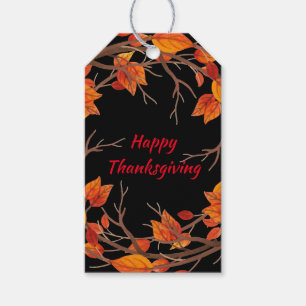 Thanksgiving Watercolor Fall Leaves Gift Tags