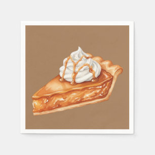 Thanksgiving Watercolor Pumpkin Pie Napkin