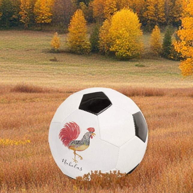 Thanksgiving Watercolor Rooster Personalised Football (Creator Uploaded)