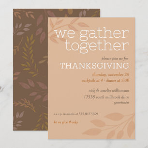 Thanksgiving   We Gather Together   Autumn Leaf   Invitation
