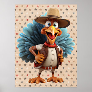 Thanksgiving Western Turkey Poster