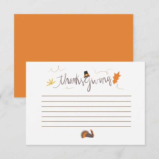 Thanksgiving what are you thankful for card (Front/Back)