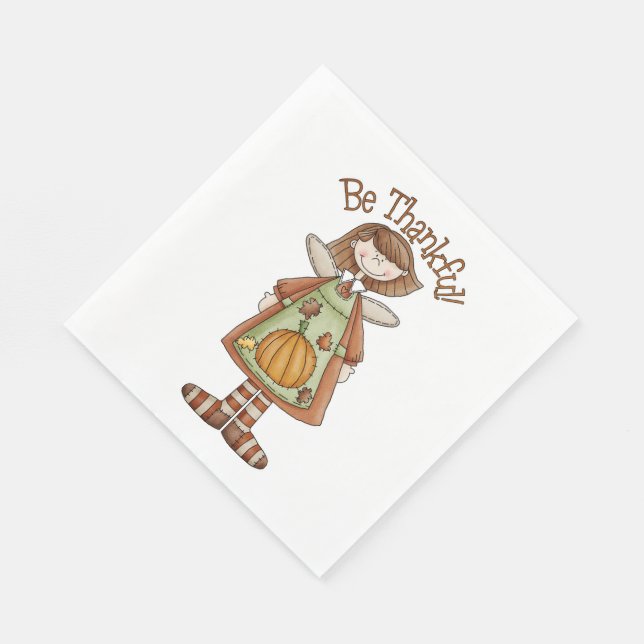 Thanksgiving/White Standard Luncheon Napkin (Corner)