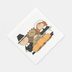 Thanksgiving/White Standard Luncheon Napkin