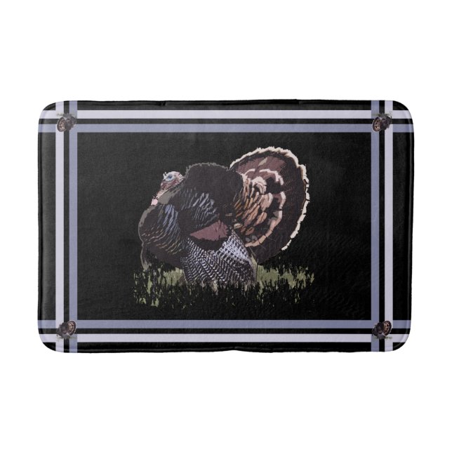 THANKSGIVING WILD TURKEY BATH MAT (Front)