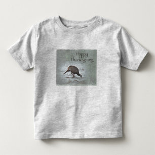 Thanksgiving Wild Turkey in Snowy Field Toddler T-Shirt