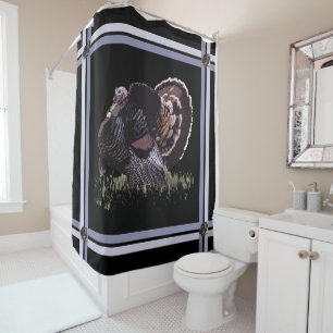 THANKSGIVING WILD TURKEY SHOWER CURTAIN