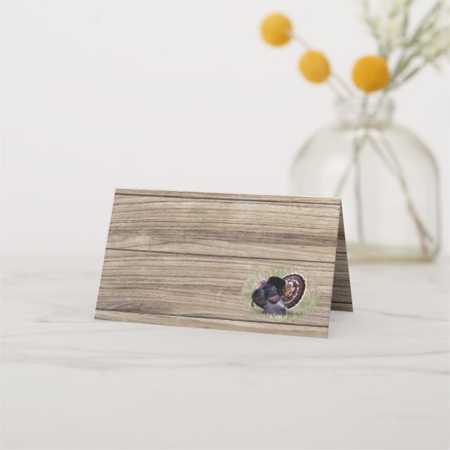 THANKSGIVING WILD TURKEY Table Place Card (Front)