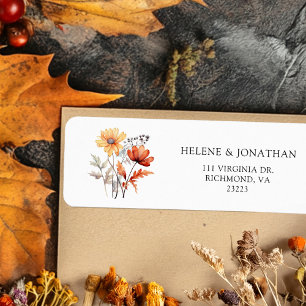 Thanksgiving Wildflower Rustic Fall Return Address