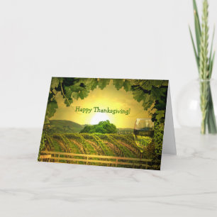 Thanksgiving Wine and Vineyard Greeting Card