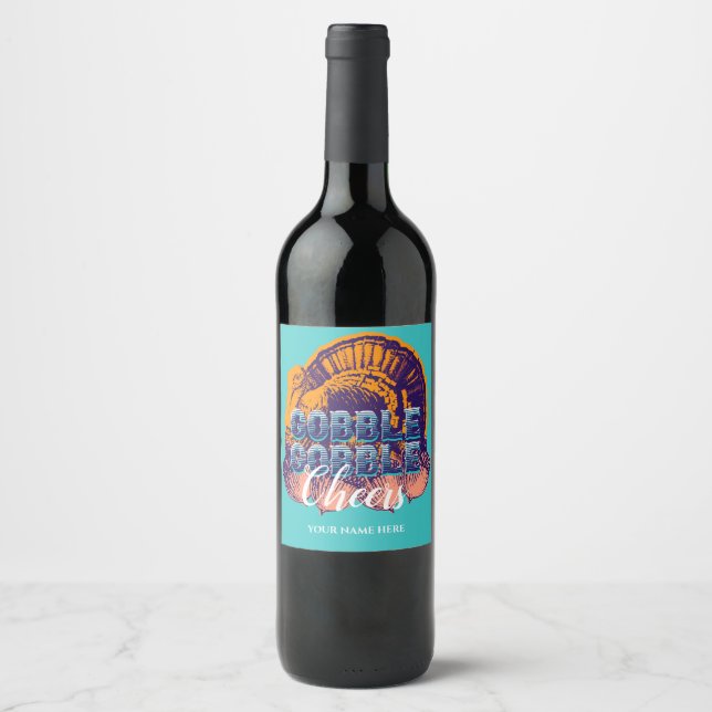 Thanksgiving Wine Label Vintage Modern (Front)