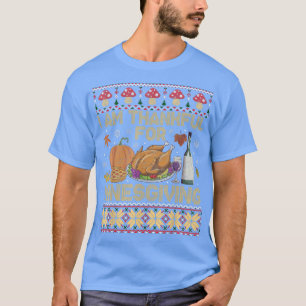 Thanksgiving Winesgiving Ugly Christmas Sweater T-
