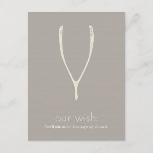 Thanksgiving Wishbone Dinner Invitation/Greeting Invitation Postcard