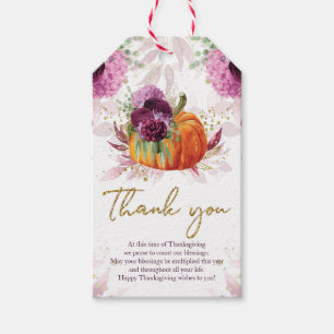 Thanksgiving Wishes and Thank you Gift Tags