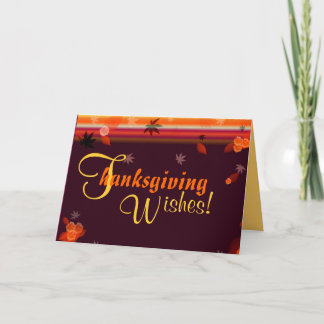 Thanksgiving Wishes (Blank Inside) Holiday Card