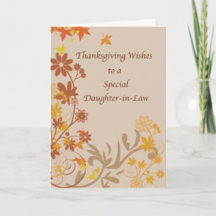 Thanksgiving Wishes Daughter in Law Fall Leaves Card