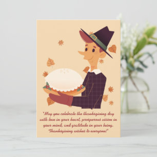 Thanksgiving wishes Hand Drawn Illustrator Holiday Card