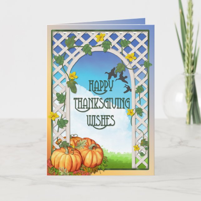 Thanksgiving Wishes Holiday Card (Front)