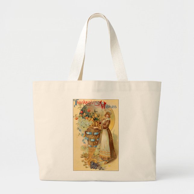 Thanksgiving Wishes Large Tote Bag (Front)