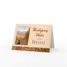 Thanksgiving Wishes Neighbour - Sheepdog Autumn