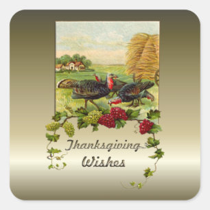 Thanksgiving Wishes Square Sticker
