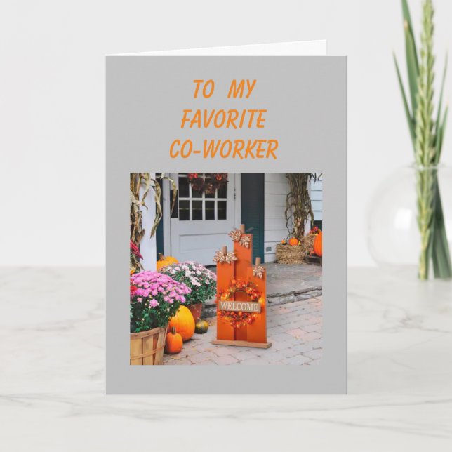 THANKSGIVING WISHES TO A GREAT CO-WORKER HOLIDAY CARD (Front)