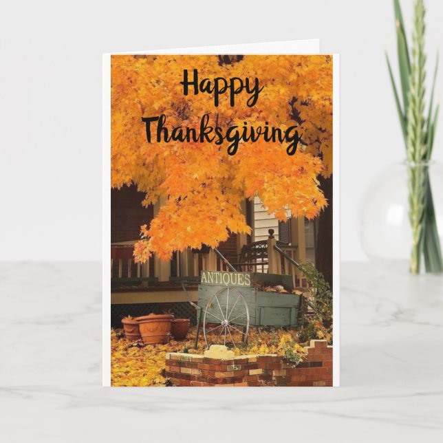 THANKSGIVING WISHES TO FAMILY AND FRIENDS CARD (Front)