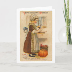 Thanksgiving Wishes Vintage Greeting Card