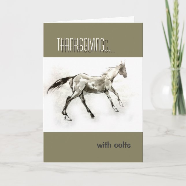 Thanksgiving with colt  Rewrite Yourself Holiday Card (Front)