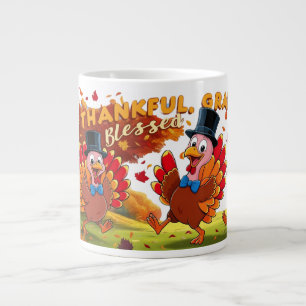 Thanksgiving With Gratitude Quotes Large Coffee Mug