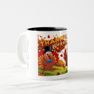 Thanksgiving With Gratitude Quotes Two-Tone Coffee Mug