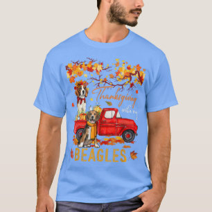 Thanksgiving With My Beagles On Pickup Truck Fall T-Shirt