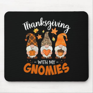 Thanksgiving With My Gnomie Leopard Women Teacher  Mouse Mat