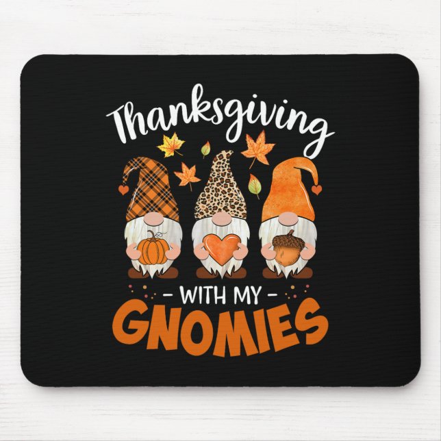 Thanksgiving With My Gnomie Leopard Women Teacher  Mouse Mat (Front)