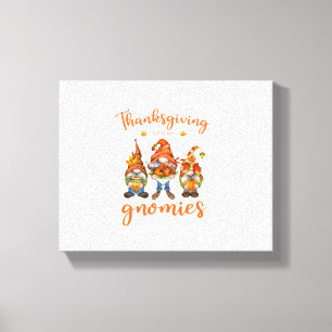Thanksgiving With My Gnomies Autumn Gnomes Turkey  Canvas Print