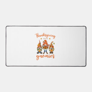 Thanksgiving With My Gnomies Autumn Gnomes Turkey Desk Mat
