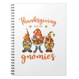 Thanksgiving With My Gnomies Autumn Gnomes Turkey Notebook